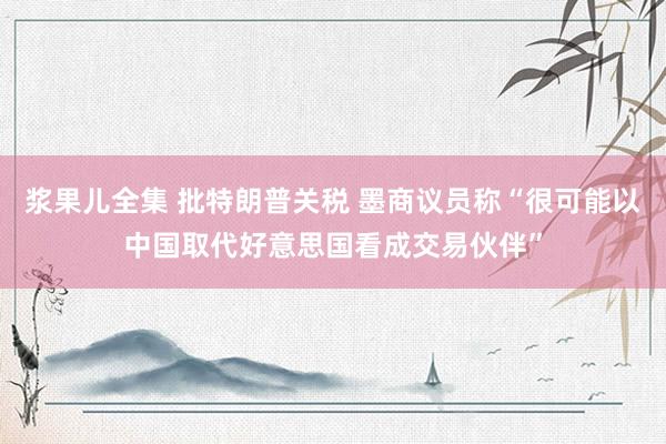 浆果儿全集 批特朗普关税 墨商议员称“很可能以中国取代好意思国看成交易伙伴”