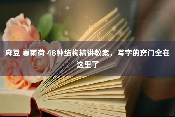 麻豆 夏雨荷 48种结构精讲教案，写字的窍门全在这里了