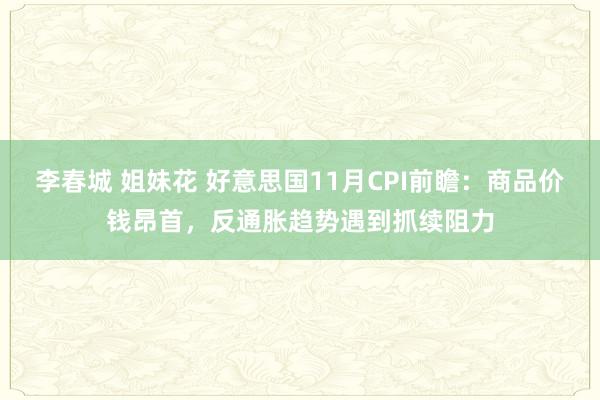 李春城 姐妹花 好意思国11月CPI前瞻：商品价钱昂首，反通胀趋势遇到抓续阻力