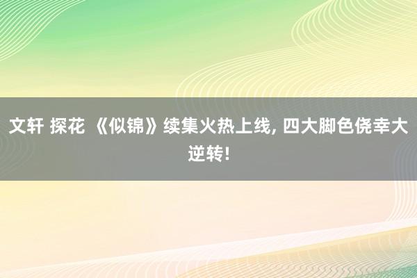 文轩 探花 《似锦》续集火热上线， 四大脚色侥幸大逆转!