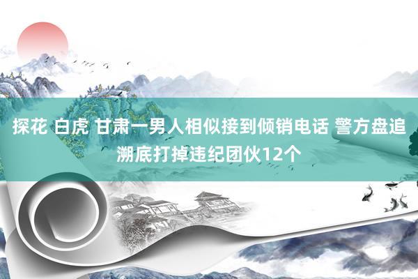 探花 白虎 甘肃一男人相似接到倾销电话 警方盘追溯底打掉违纪团伙12个