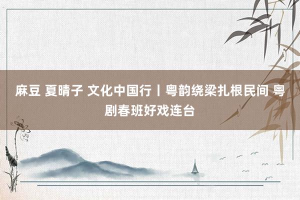 麻豆 夏晴子 文化中国行丨粤韵绕梁扎根民间 粤剧春班好戏连台