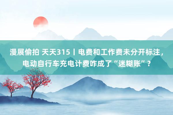 漫展偷拍 天天315丨电费和工作费未分开标注，电动自行车充电计费咋成了“迷糊账”？