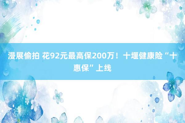漫展偷拍 花92元最高保200万！十堰健康险“十惠保”上线