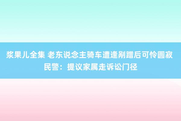 浆果儿全集 老东说念主骑车遭逢剐蹭后可怜圆寂 民警：提议家属走诉讼门径
