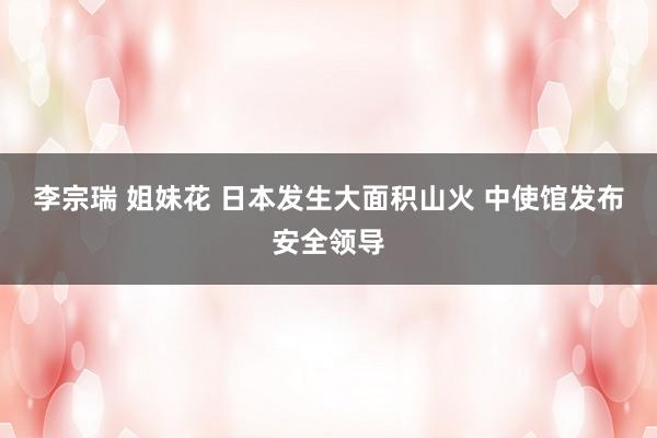 李宗瑞 姐妹花 日本发生大面积山火 中使馆发布安全领导