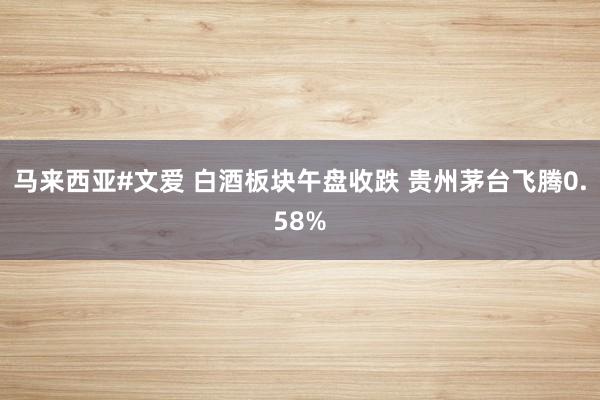 马来西亚#文爱 白酒板块午盘收跌 贵州茅台飞腾0.58%