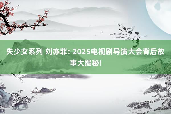 失少女系列 刘亦菲: 2025电视剧导演大会背后故事大揭秘!
